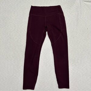 Vuori High Rise Leggings‎ Women's Small Maroon  Workout  Athletic FLAW